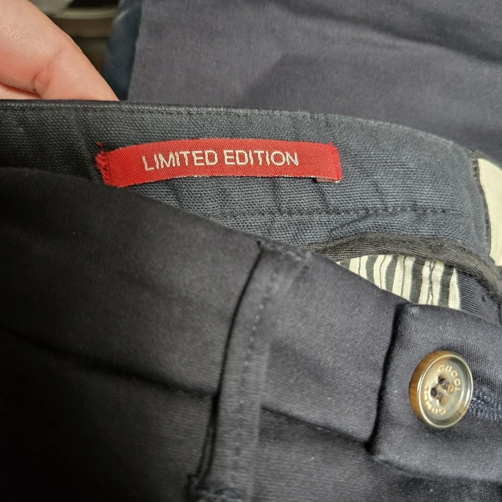 Gucci Limited Edition Navy Cotton Chino Trousers Pants - Picture 10 of 12